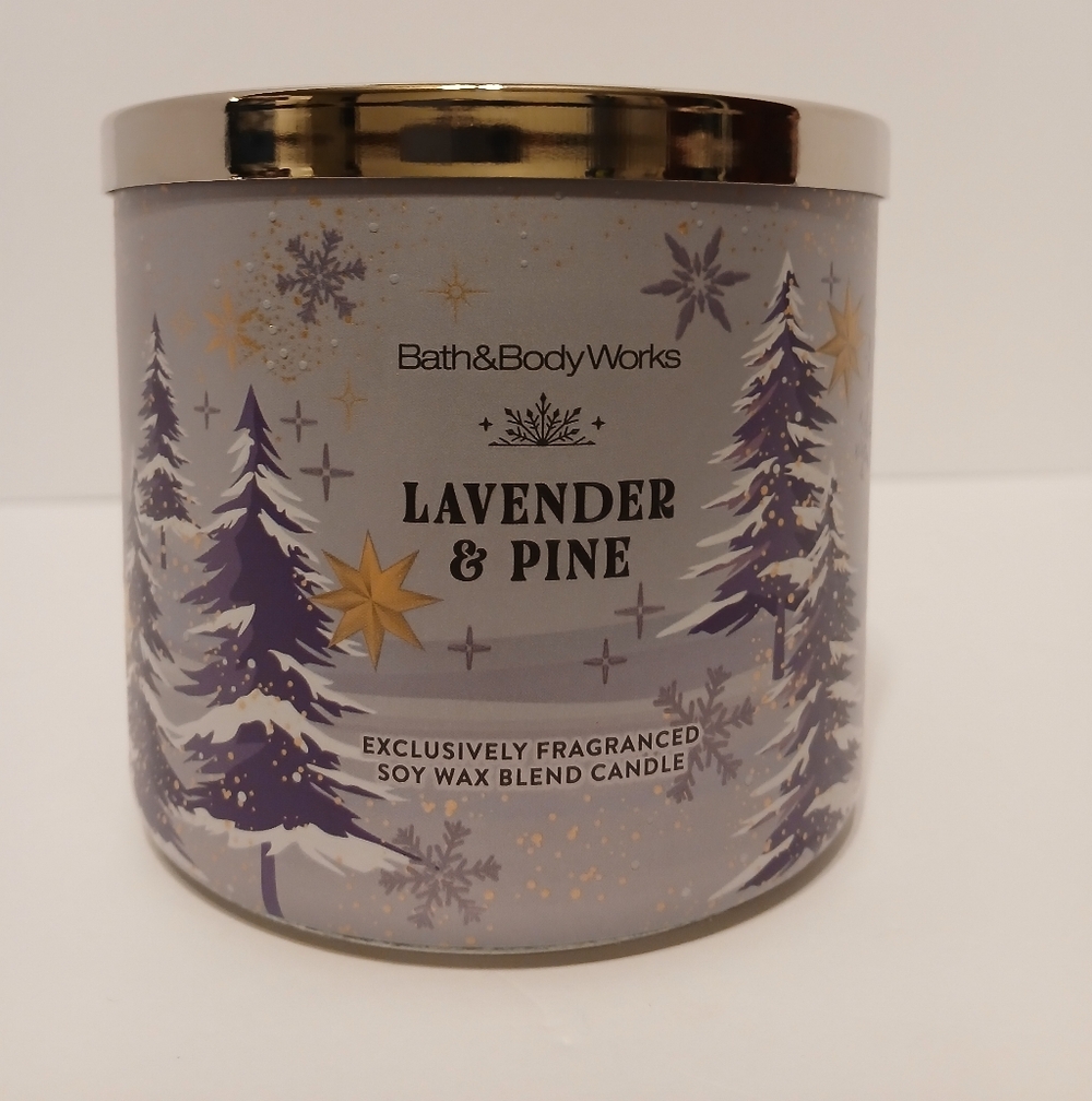 Bath & Body Works Lavender Pine 3-Wick Candle